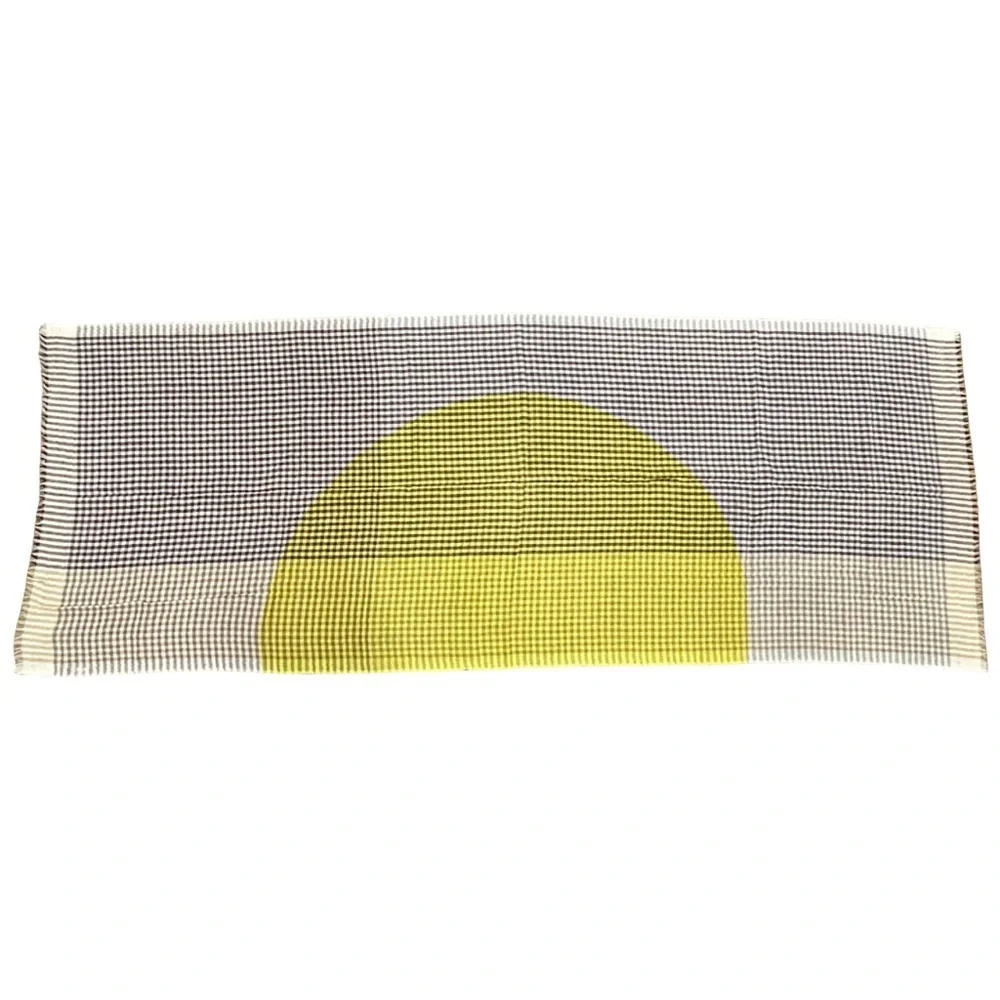 Mapoésie Paris “Sunrise” Checkered Scarf – Yellow Graphic Design